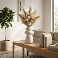 Decorative Vase - Ivory Ceramic Sculptural Silhouette, 12 in
