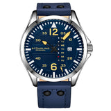 Stuhrling Original Aeronaut Men's Quartz Aviator Watch, 43mm, Blue Dial