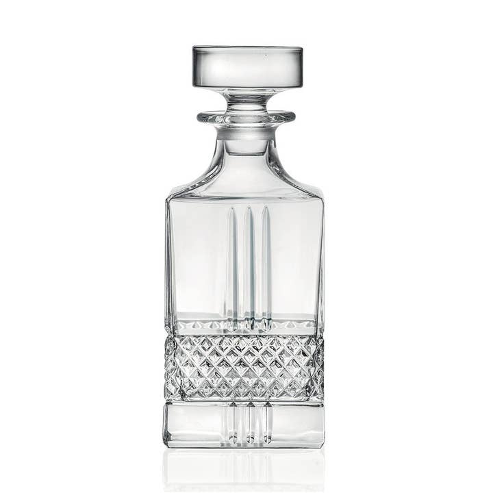 Barski Brilliante Glass Whiskey Decanter, 29 oz.