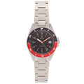 Authentic Heritor Calder Men's Automatic Date Bracelet Watch, Silver/Black-Red