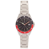Authentic Heritor Calder Men's Automatic Date Bracelet Watch, Silver/Black-Red