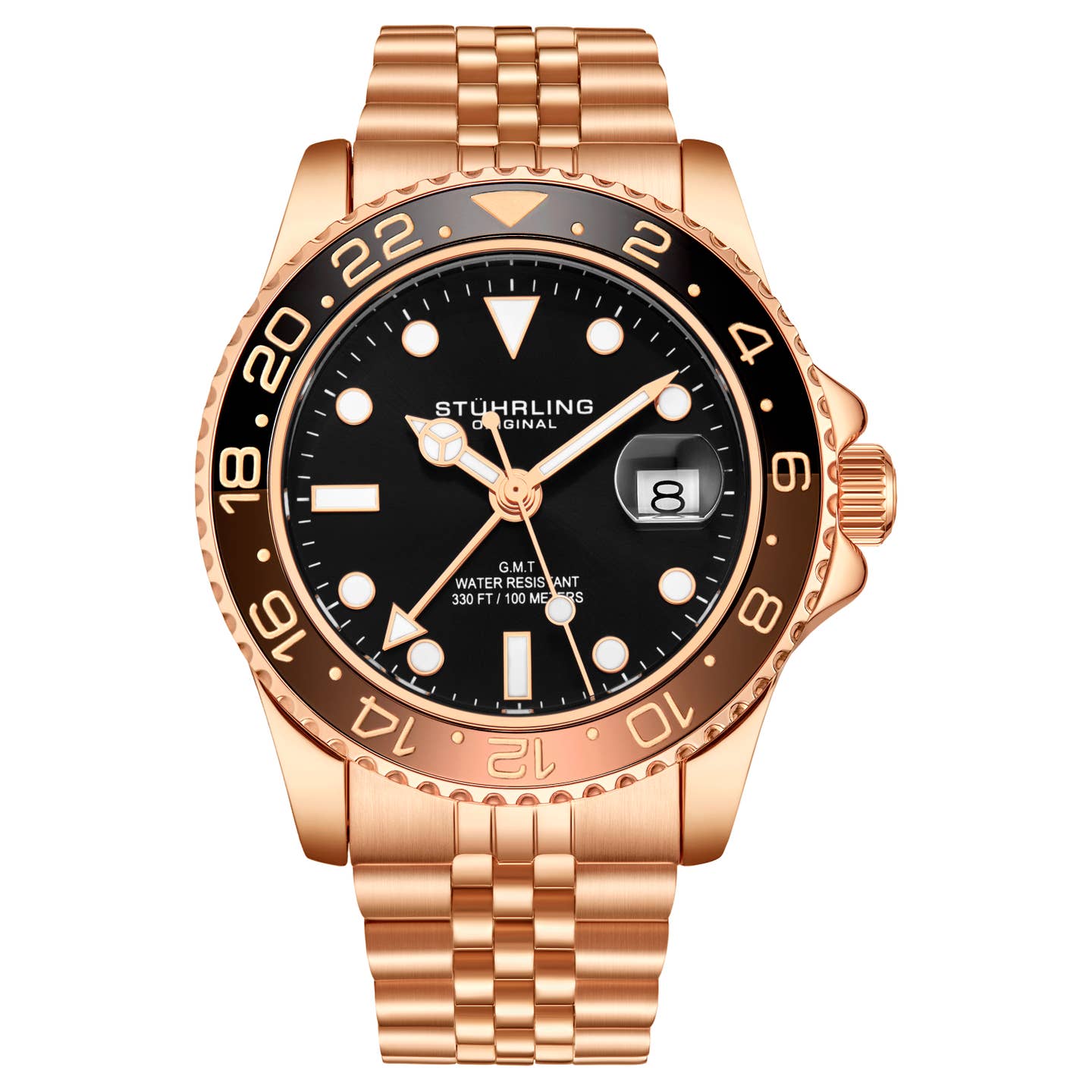 Stuhrling Original Meridian GMT Men's Quartz GMT Watch, 42mm, Style D25DG