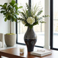 Decorative Vase - Black Ceramic Glossy Finish, 20 in.
