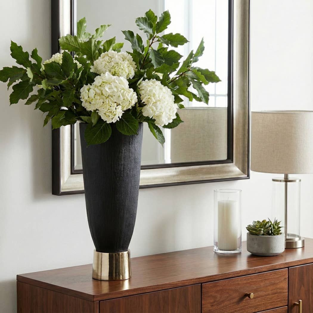 Decorative Vase - Black/Gold Metal Large Silhouette, 20 in.