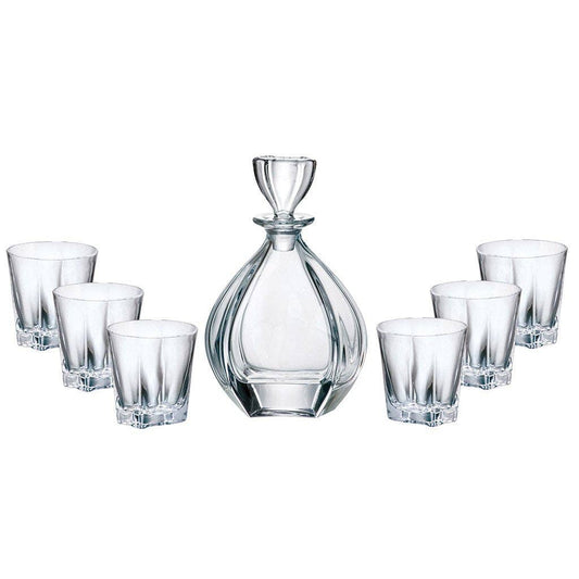 Barski Lagauna Glass Whiskey Decanter Set, 32 oz.