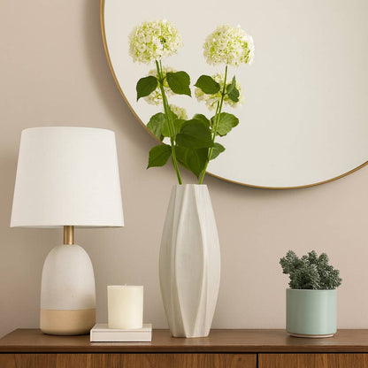 Decorative Vase - Neutral Ceramic Modern Sculpted, 16 in.