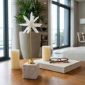 Sculpture - White Metal Starburst Crystal-Inspired, 17 in.