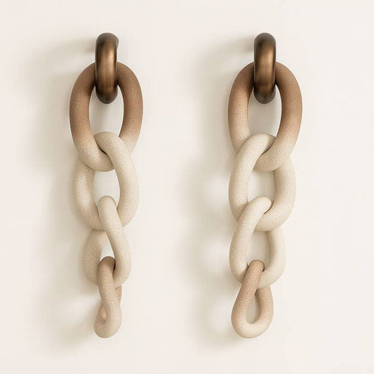Wall Decor Set of 2 - Brown/Ivory Resin Ombre Chain, 28 in.