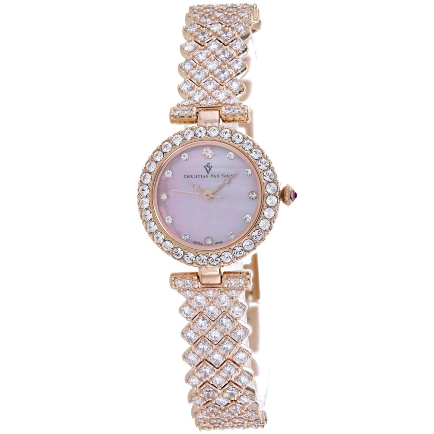 Christian Van Sant Romana Women's Quartz Watch, Pink Dial