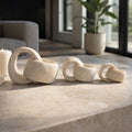 Sculptures Set of 3 - White Resin Linked Ring, 3/4/5 in.