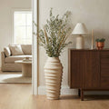 Decorative Floor Vase - Ivory Ecomix Textured Ribbed, 28 in.