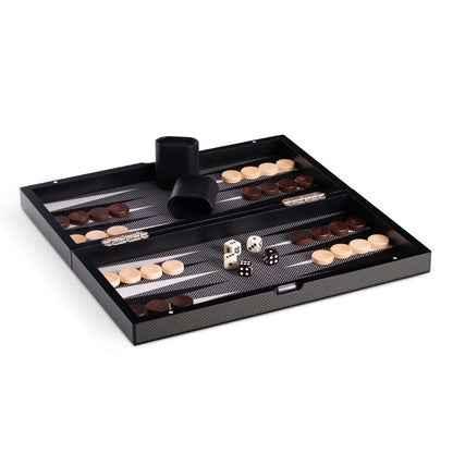Axel Carbon Fiber Backgammon & Chess Set – Luxury 2-in-1 Board Game Set