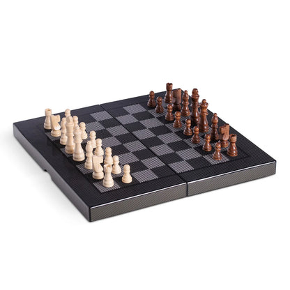 Axel Carbon Fiber Backgammon & Chess Set – Luxury 2-in-1 Board Game Set