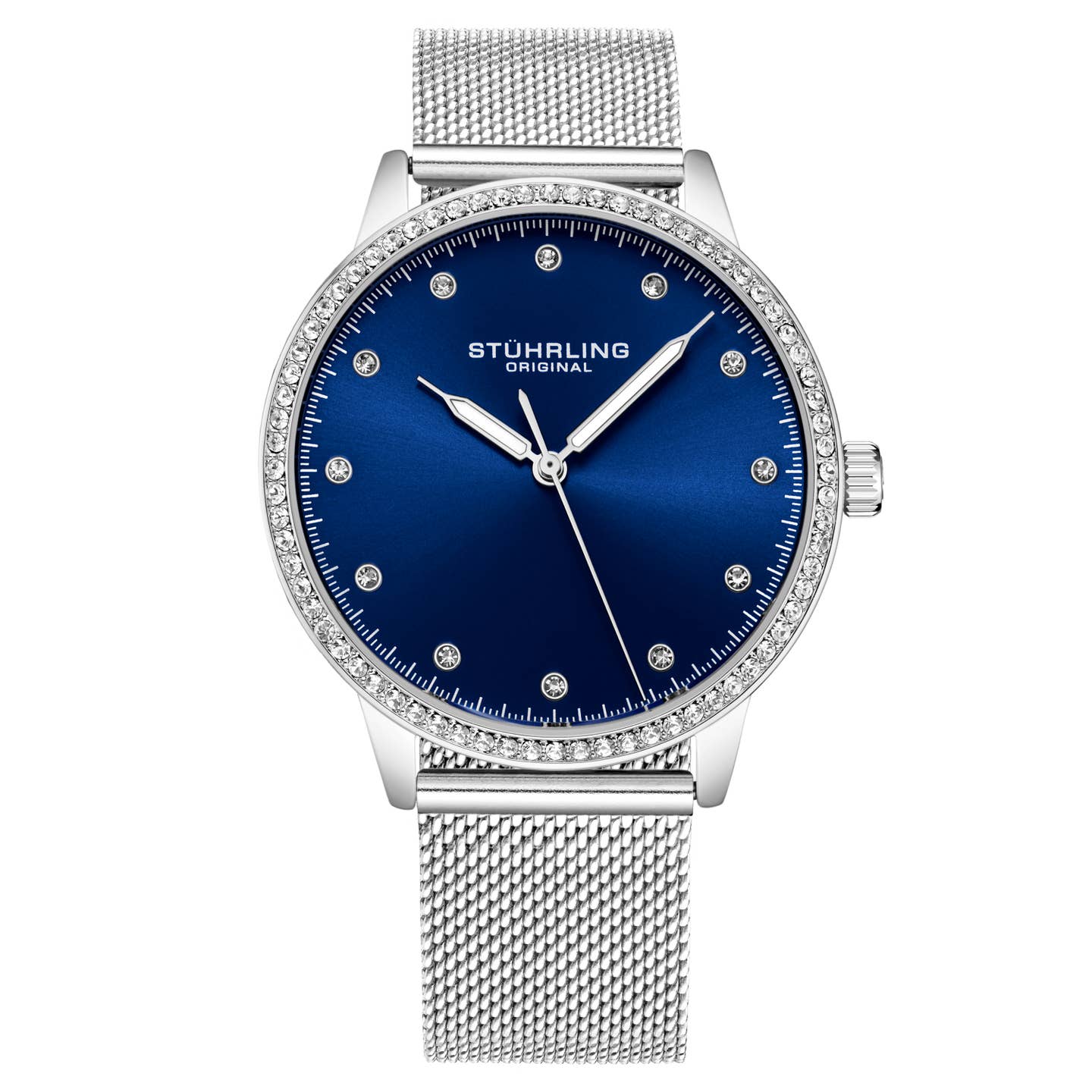 Stuhrling Original Dorset 3904 Women's Quartz Watch, 38mm, Blue Dial, Silver-Tone Mesh Bracelet