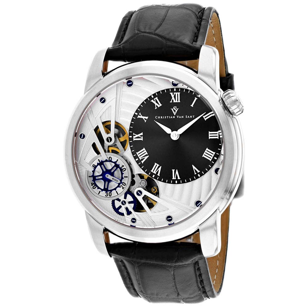 Christian Van Sant Sprocket Men's Auto-Quartz Watch, Black Dial