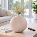 Decorative Vase - Ivory Ceramic Textured Surface, 17 in.