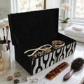 Decorative Box - Gray/Black Wood Rectangular with Lid, 16 in