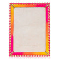 Jay Strongwater Lucas Stone Edge 5" x 7" Swarovski Crystal Enamel Picture Frame, Electric Pink