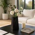 Decorative Vase - Gunmetal Metal Large V-Shaped, 12 in.