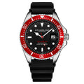 Stuhrling Original Depthmaster 3950R Men's Quartz Diver Watch, 42mm, Black Dial, Black Rubber Strap