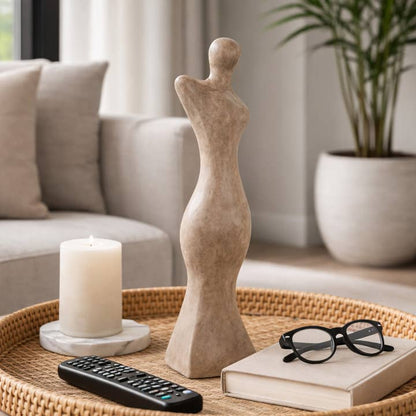 Decorative Object - Brown Pottery Human Silhouette, 14 in.