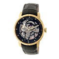 Authentic Heritor Ryder Men's Automatic Skeleton Leather Watch, Gold/Black
