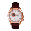 Reign Bauer Men's Automatic Semi-Skeleton Leather Watch