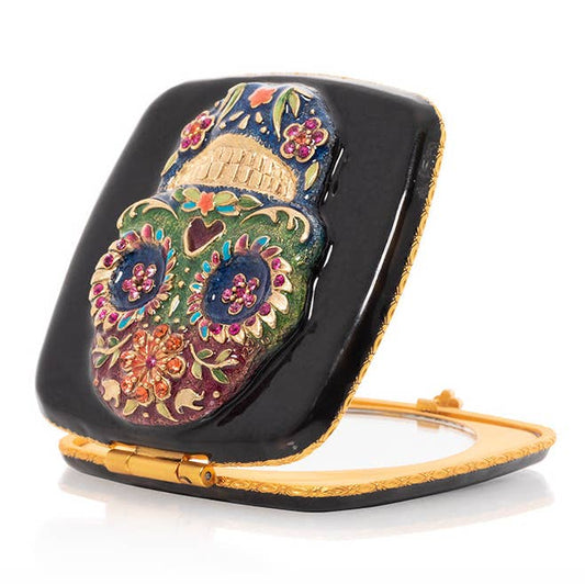 Jay Strongwater Lilah Skull Compact Mirror