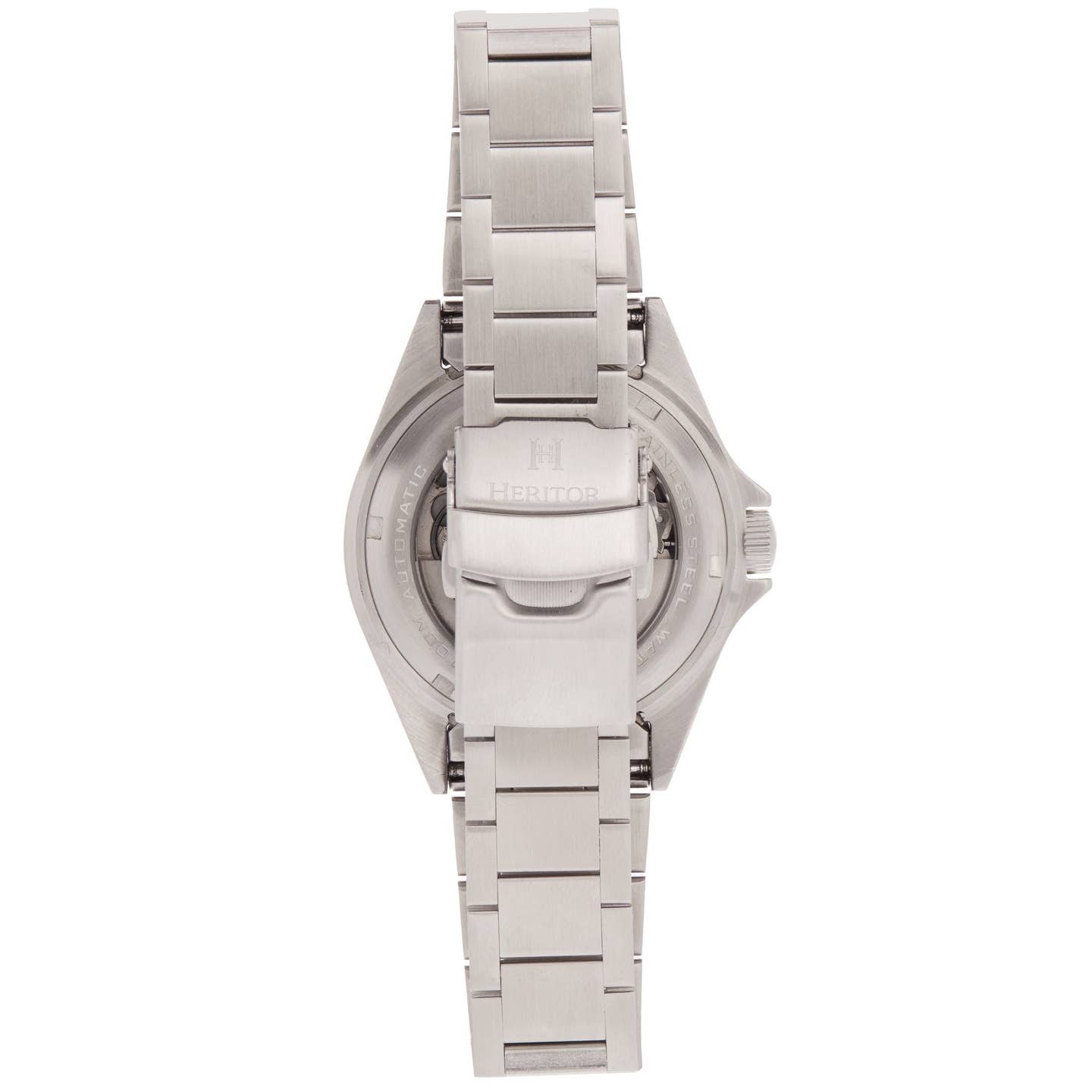 Heritor Calder Men's Automatic Date Bracelet Watch, Silver/Black