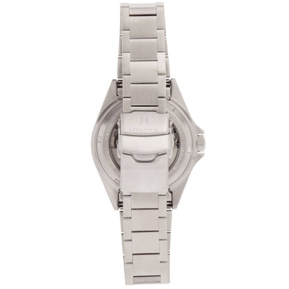 Heritor Calder Men's Automatic Date Bracelet Watch, Silver/Black