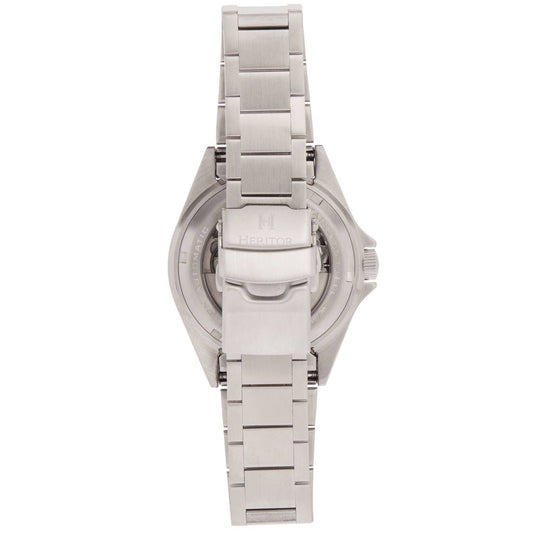 Heritor Calder Men's Automatic Date Bracelet Watch, Silver/Black
