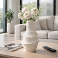 Decorative Vase - Ivory Resin Sculptural Texture, 16 in.