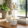 Sculpture - Blue Metal Starburst with Marble Base, 18 in.