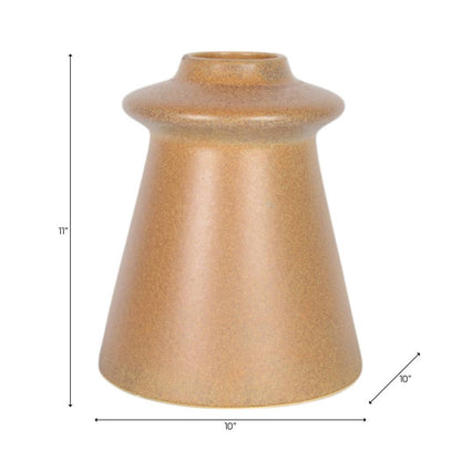 Decorative Vase - Brown Ceramic Small Tribeca Design, 11 in.
