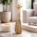 Sculpture - Brown Glass Handcrafted Unique Giraffe, 10 in.