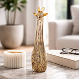 Sculpture - Brown Glass Handcrafted Unique Giraffe, 10 in.
