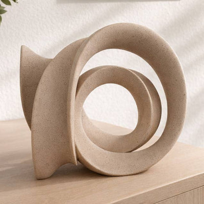Decorative Sculpture - Tan Resin Interlocking Knot, 12 in.