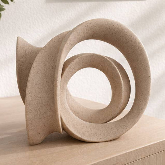 Decorative Sculpture - Tan Resin Interlocking Knot, 12 in.