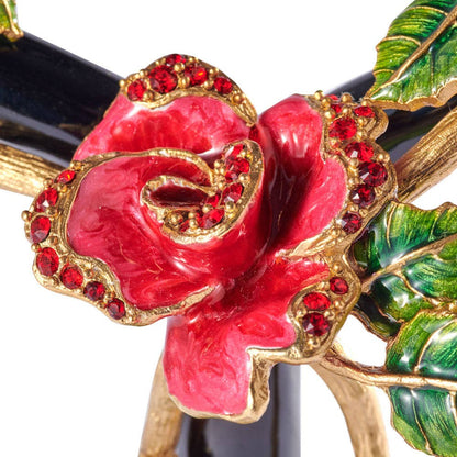 Jay Strongwater Lisha Night Bloom Double Candlestick Holder, Swarovski Crystal Enamel Gold-Finished