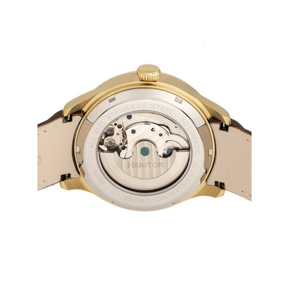 Heritor Gregory Men's Automatic Semi-Skeleton Leather Watch, Style HERHR8103
