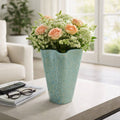 Decorative Vase - Green Ceramic Modern Textured, 13 in.