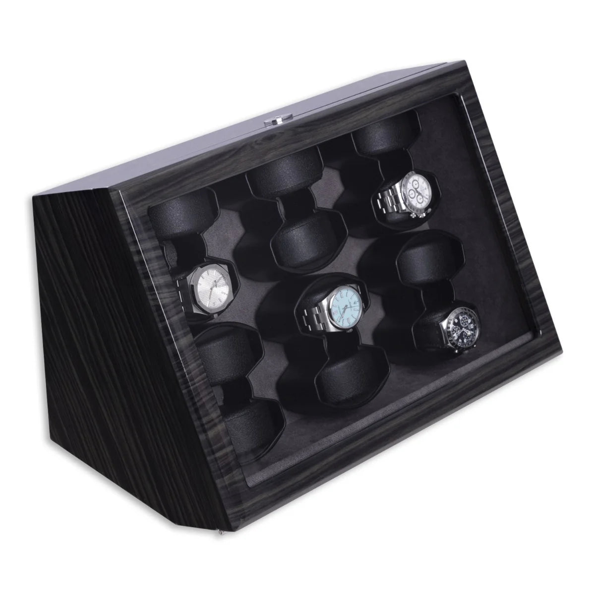 Bey-Berk Cosmo Twelve Automatic Watch Winder – Ash Wood Display Cabinet