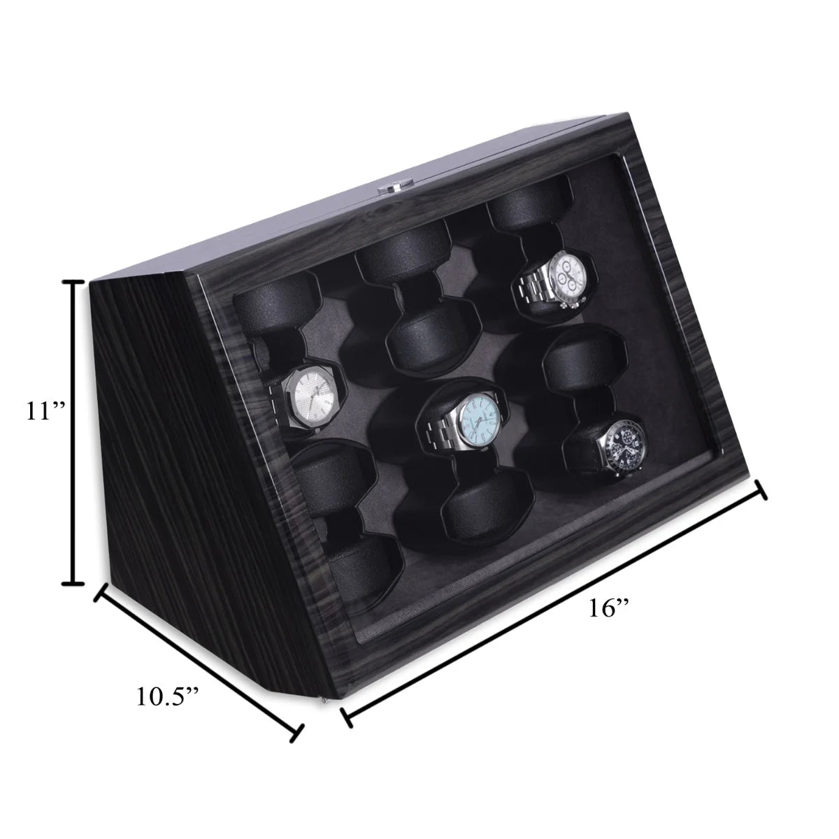 Bey-Berk Cosmo Twelve Automatic Watch Winder – Ash Wood Display Cabinet