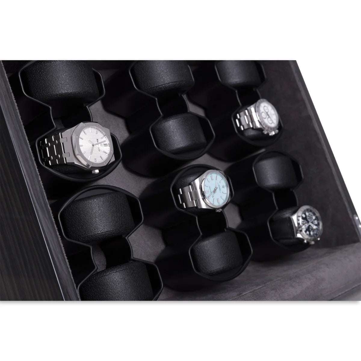 Bey-Berk Cosmo Twelve Automatic Watch Winder – Ash Wood Display Cabinet