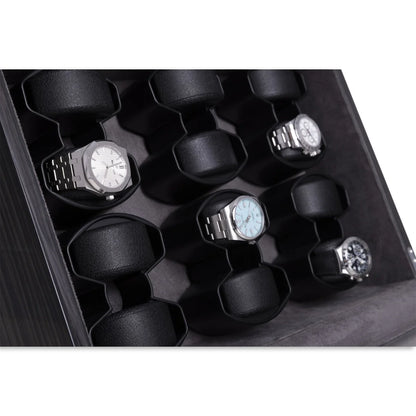Bey-Berk Cosmo Twelve Automatic Watch Winder – Ash Wood Display Cabinet