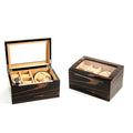 Bey-Berk VP Dual Watch Winder & Storage Box – Ebony Burl Wood