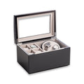 James 2-Watch Winder & 4-Watch Storage Case – Carbon Fiber Finish