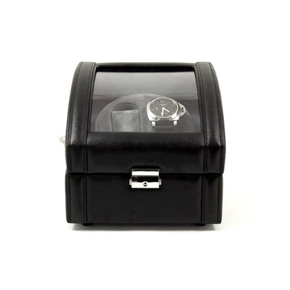 Bey-Berk VP Automatic Watch Winder – Black Leather Display Case