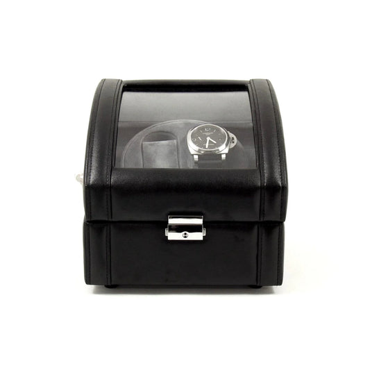 Bey-Berk VP Automatic Watch Winder – Black Leather Display Case