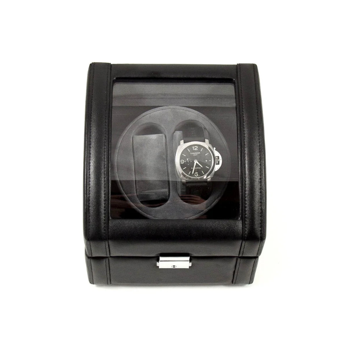 Bey-Berk VP Automatic Watch Winder – Black Leather Display Case